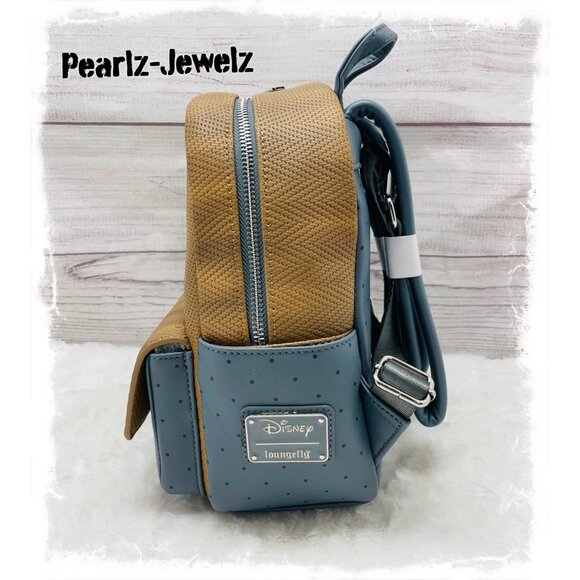 Loungefly Disney Winnie the Pooh Herringbone Brown Mini Backpack NWT